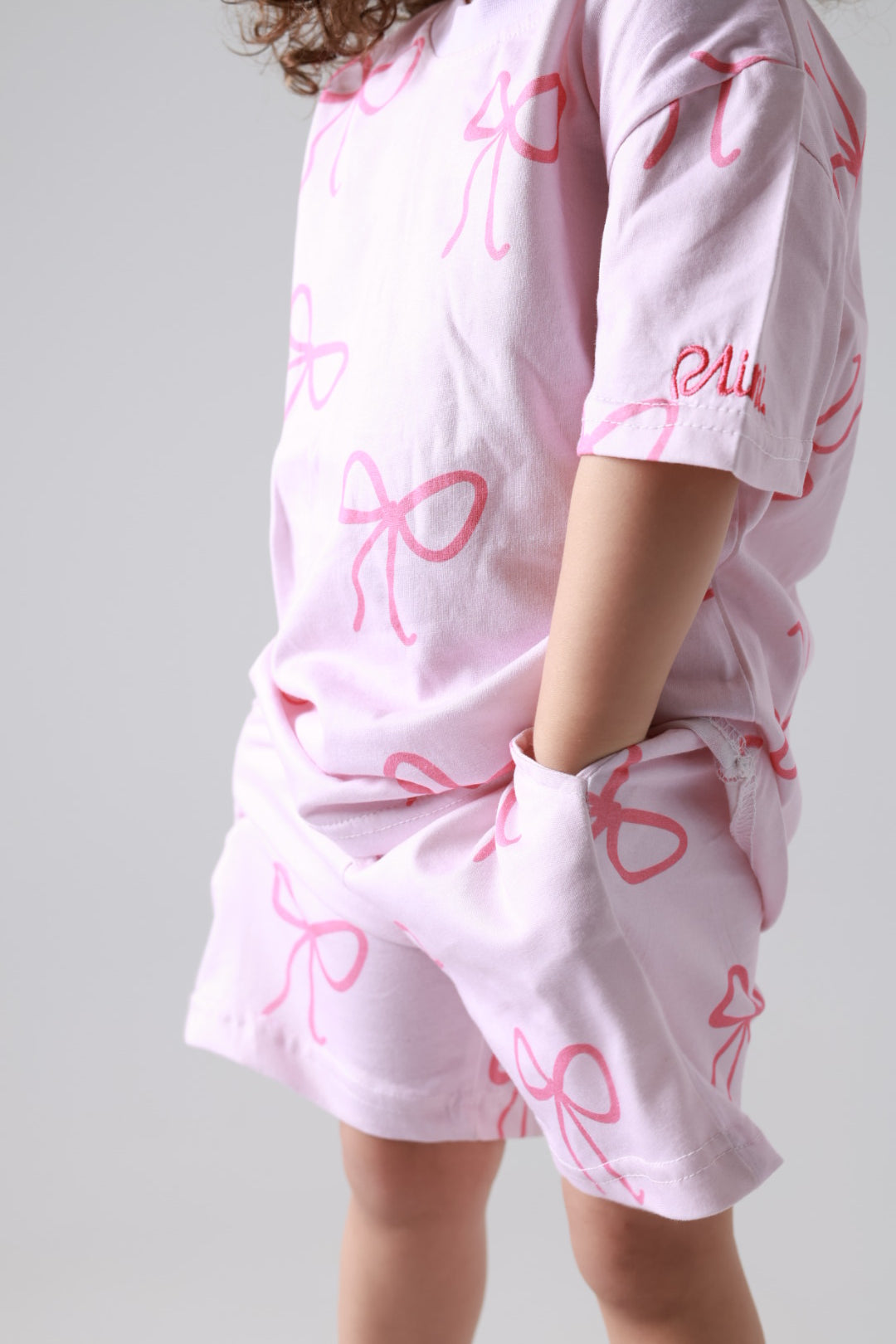 Baby girl cotton 2-piece outfit set / pink