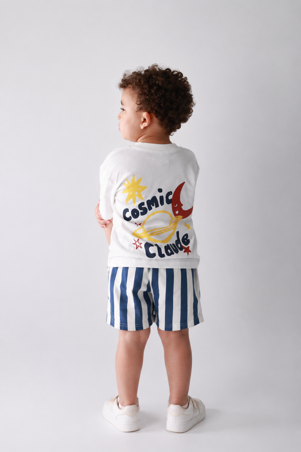 Baby boy cotton 2-piece outfit set / blue