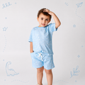 Baby boy cotton 2-piece outfit set / light blue