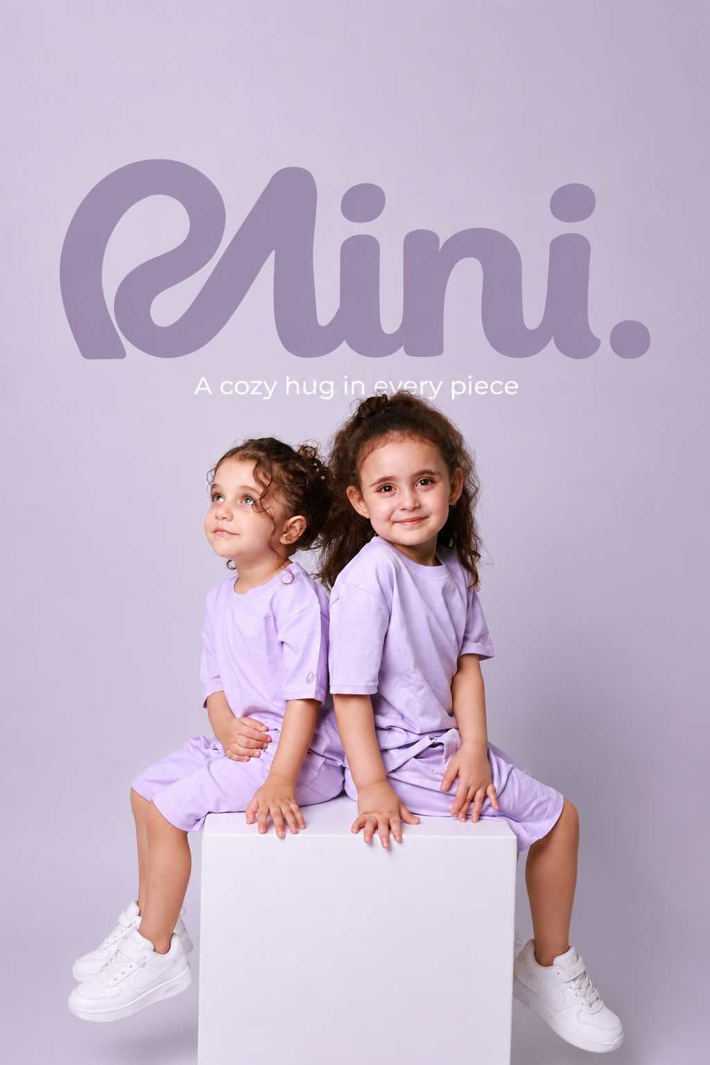 Baby girl cotton 2-piece outfit set / light purple