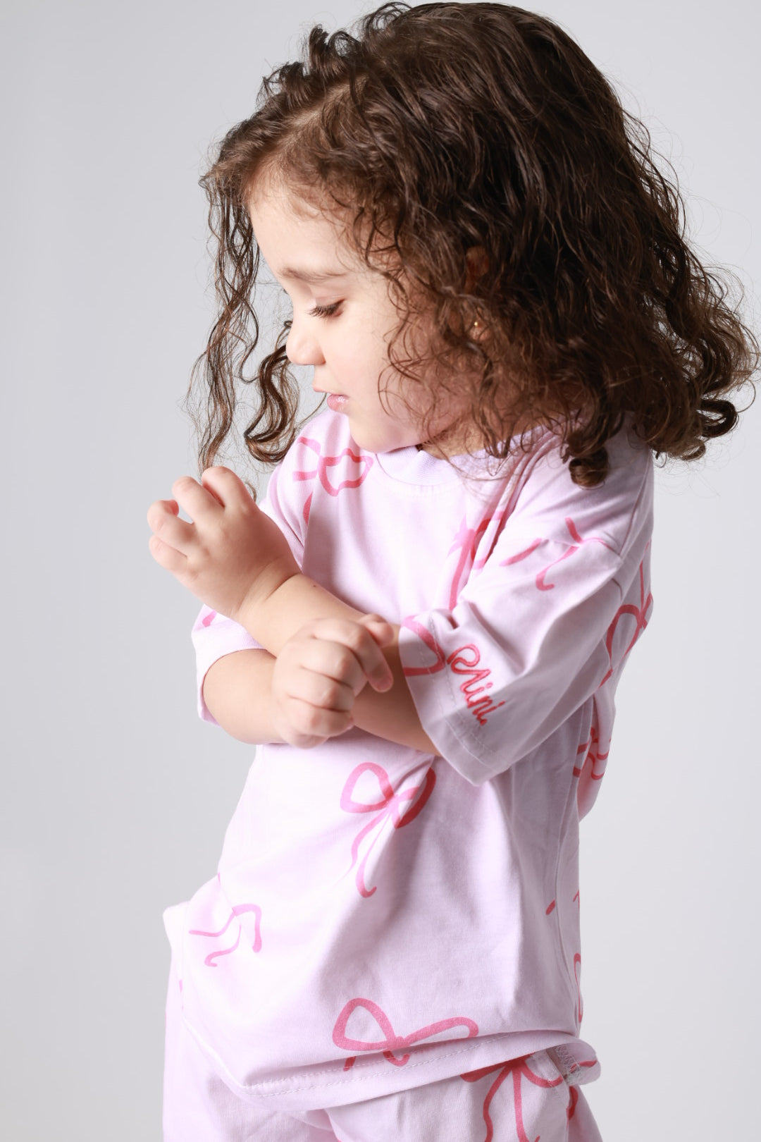 Baby girl cotton 2-piece outfit set / pink