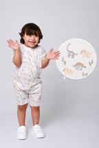 Baby boy cotton 2-piece outfit set / white