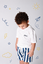 Baby boy cotton 2-piece outfit set / blue