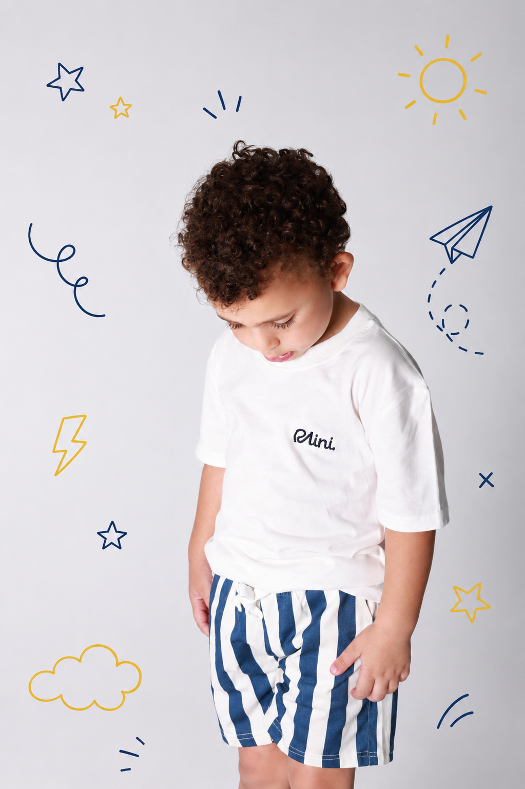 Baby boy cotton 2-piece outfit set / blue