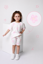 baby girls cotton 2-piece outfit set / flower