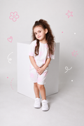 baby girls cotton 2-piece outfit set / flower
