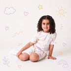 Baby girl cotton 2-piece outfit set / butterfly