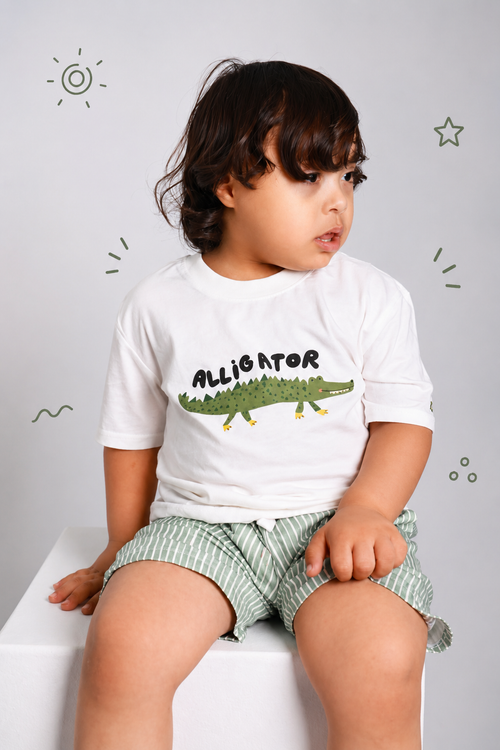 Baby boy cotton 2-piece outfit set / green