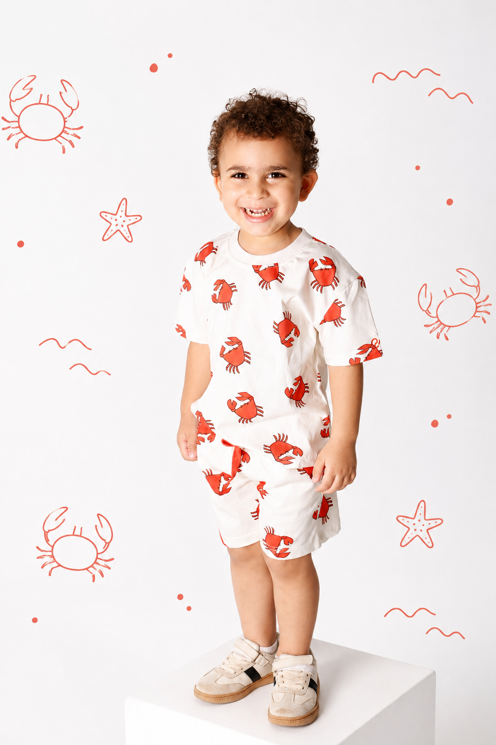 Baby boy cotton 2-piece outfit set / orange