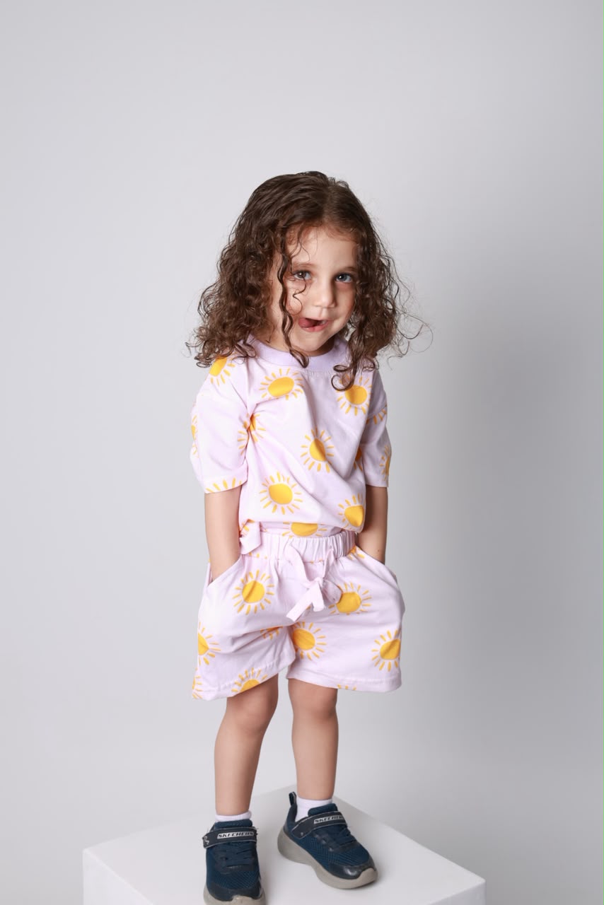 baby girls cotton 2-piece outfit set / sun