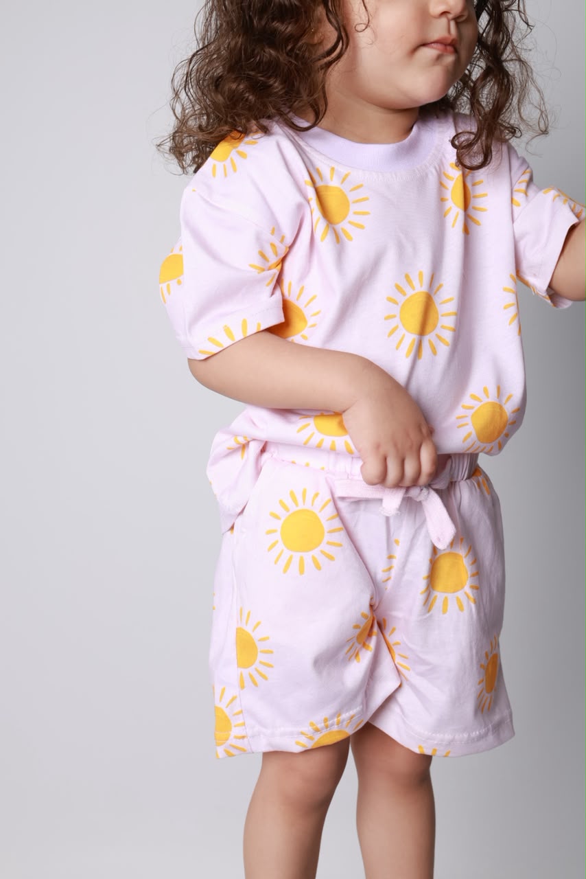 baby girls cotton 2-piece outfit set / sun