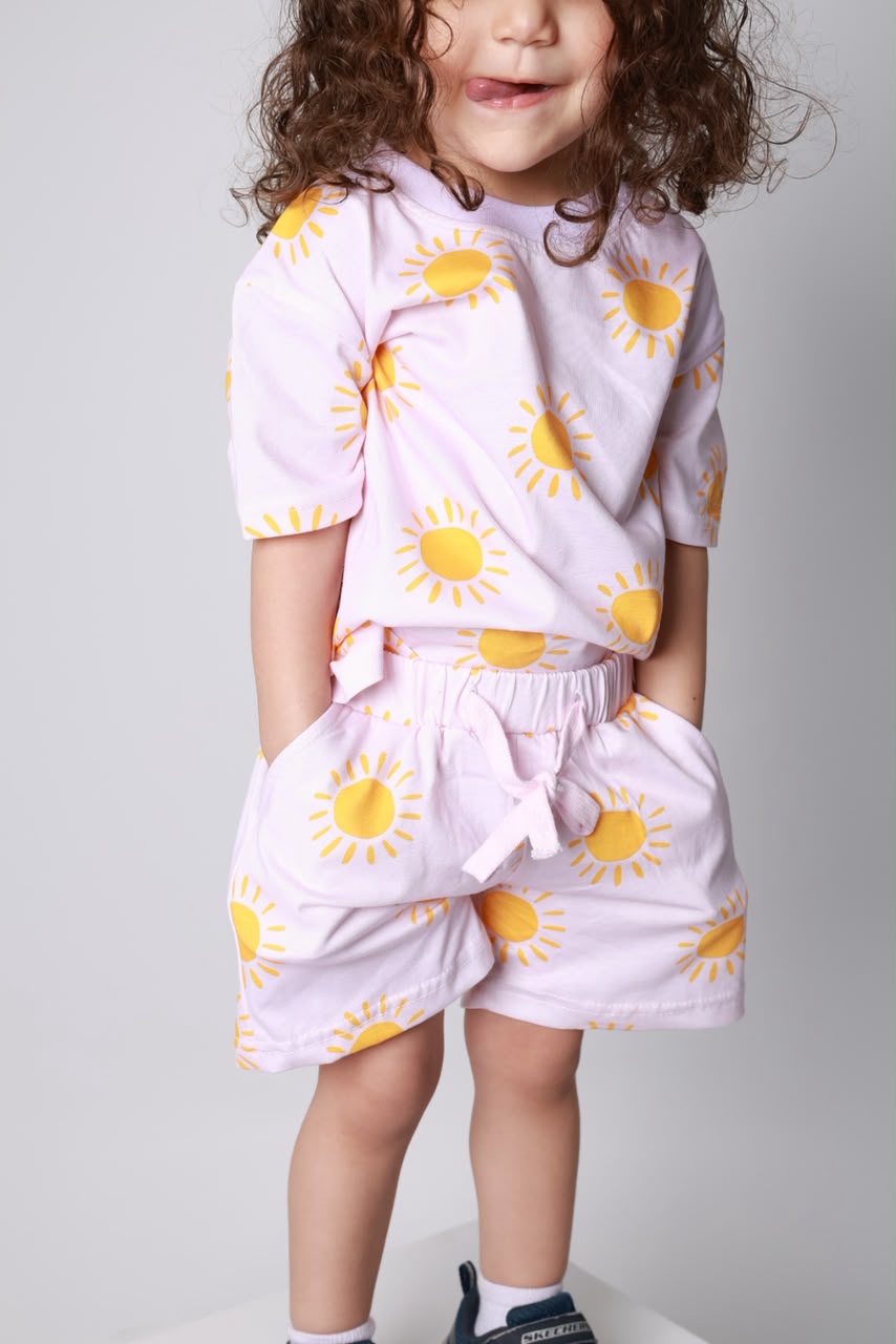 baby girls cotton 2-piece outfit set / sun
