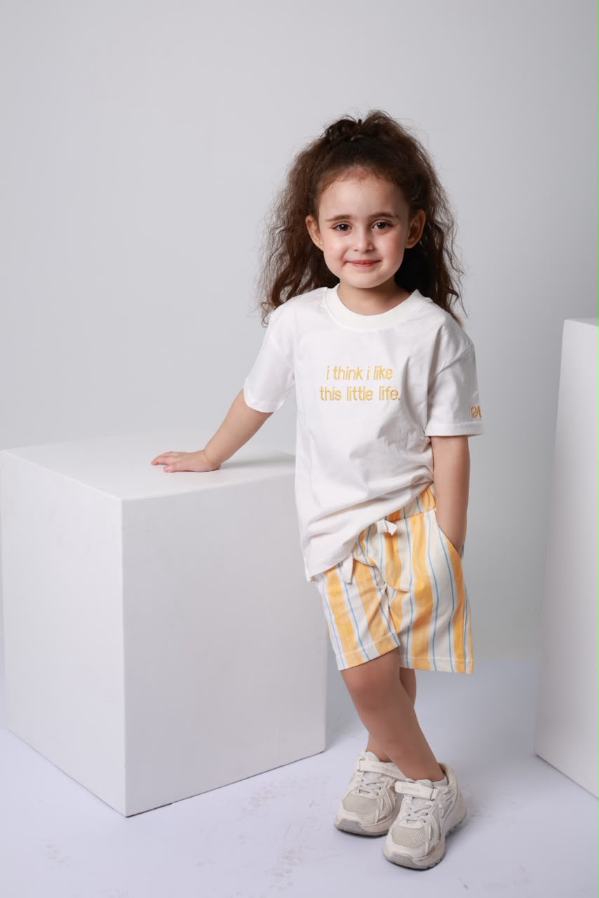 Unisex cotton 2-piece outfit set / yellow