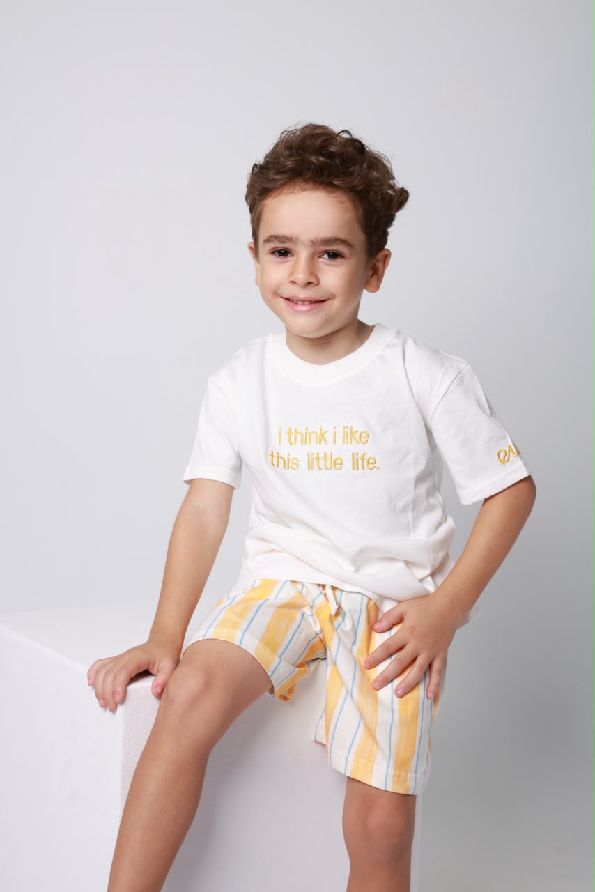 Unisex cotton 2-piece outfit set / yellow