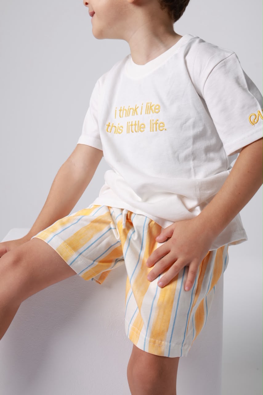 Unisex cotton 2-piece outfit set / yellow