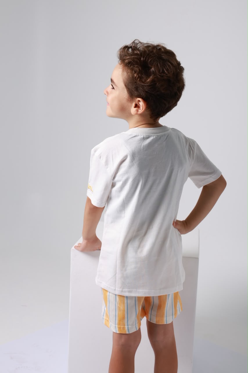 Unisex cotton 2-piece outfit set / yellow
