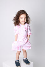 Baby girl cotton 2-piece outfit set / pink