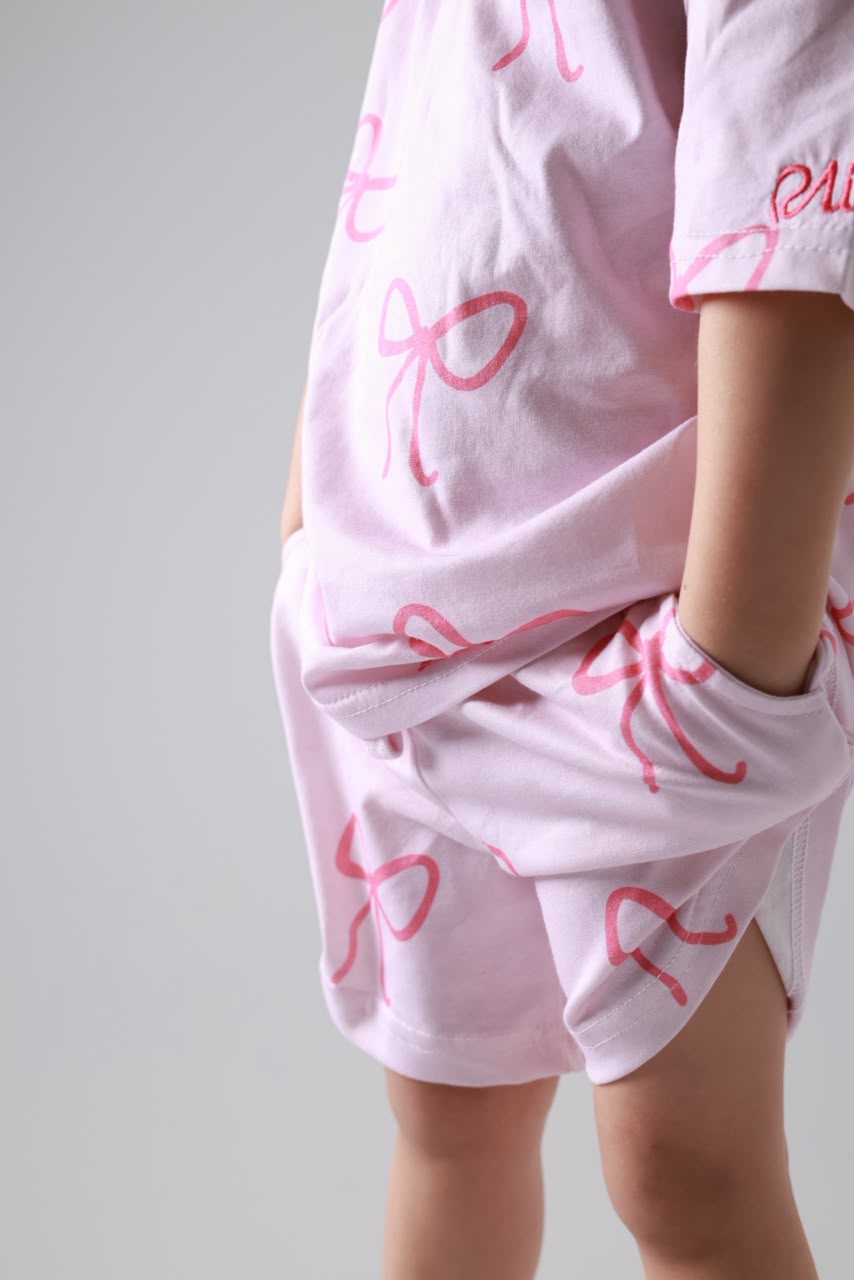 Baby girl cotton 2-piece outfit set / pink