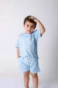 Baby boy cotton 2-piece outfit set / light blue