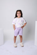 Baby girl cotton 2-piece outfit set / lavender