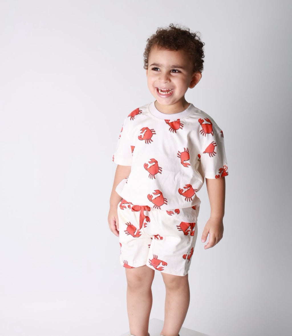 Baby boy cotton 2-piece outfit set / orange