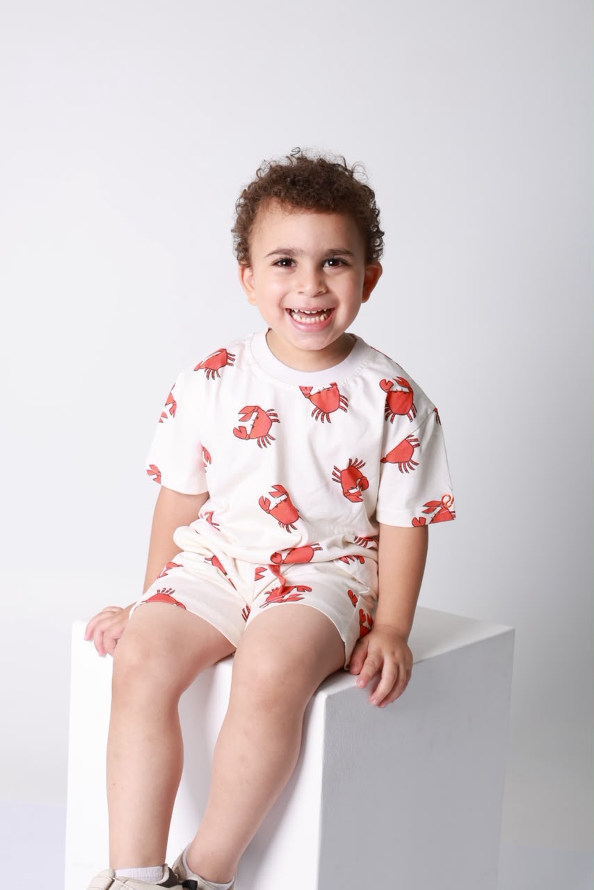 Baby boy cotton 2-piece outfit set / orange