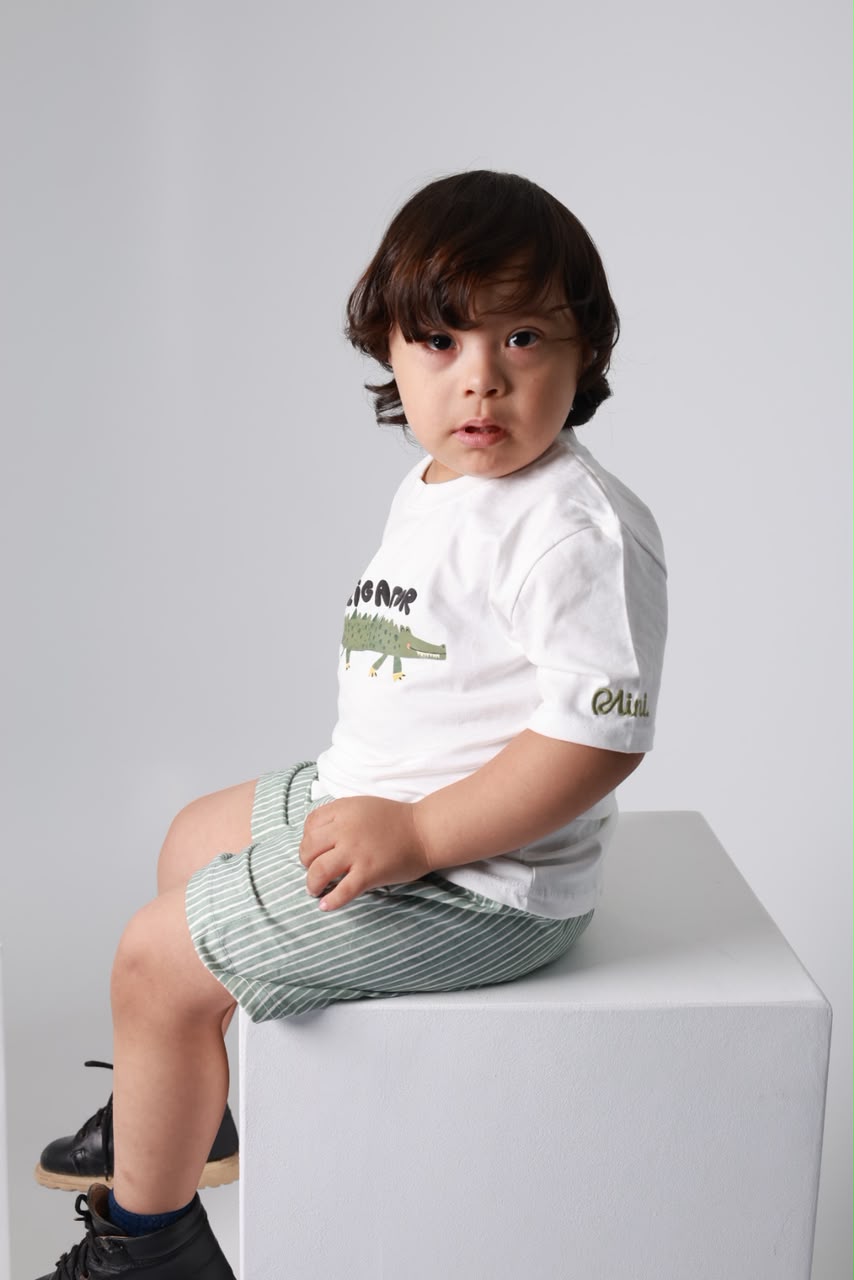 Baby boy cotton 2-piece outfit set / green