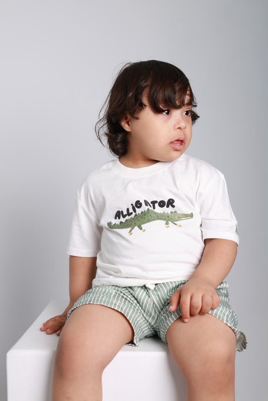 Baby boy cotton 2-piece outfit set / green