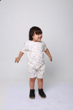 Baby boy cotton 2-piece outfit set / white