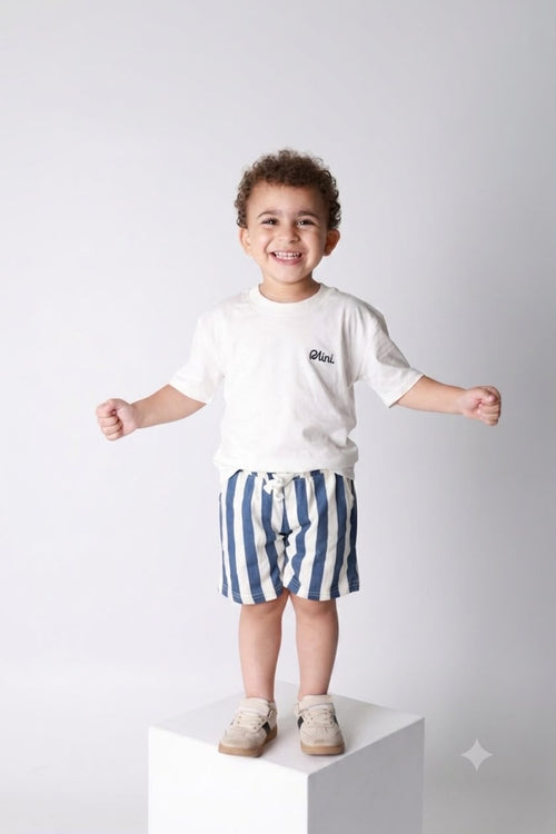 Baby boy cotton 2-piece outfit set / blue
